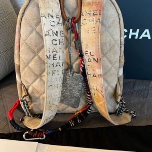 CHANEL, Bags, Soldchanel Art School Graffiti Beige Backpack